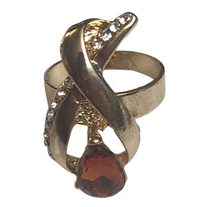 Vtg Adjustable Silver Tone Light Baby Pink Glass Cluster  Ring